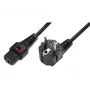 IEC LOCK Cable de bloqueo Schuko acodado a IEC C13 recto 1,5m Negro 10A 250V