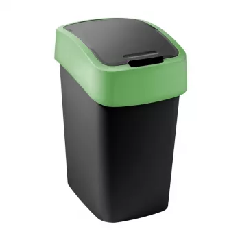 CURVER Flip Bin Papelera 9L Negro/Verde