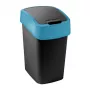 CURVER Flip Bin Cubo de basura 9L Negro con tapa azul