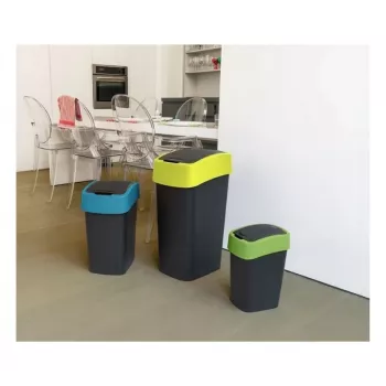 Curver Flip Bin Papelera 45L Negro/Azul