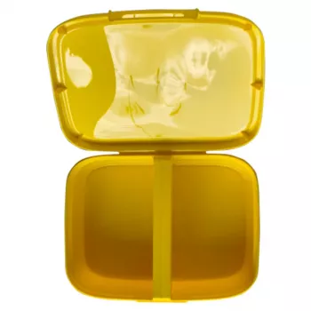 CURVER Snap Box caja de almacenamiento rectangular para alimentos con separador 1,8L amarillo Kawaii