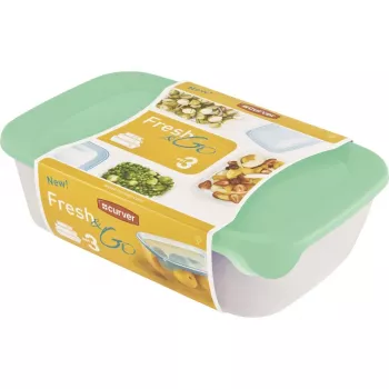 CURVER Fresh & Go set de almacenamiento rectangular 3 piezas (2L + 1L + 0,5L) verde
