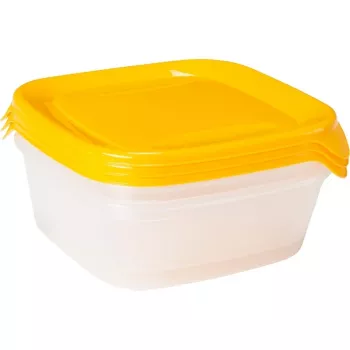 CURVER Fresh & Go set de comederos para mascotas con 3 piezas, 0,8L cada una, amarillo, tapas herméticas