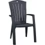 KETER Santorini silla de jardín apilable de aluminio gris textilene resistente a los rayos UV e inclemencias del tiempo 110 kg