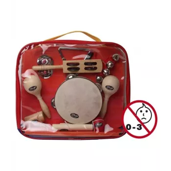 Stagg CPK 01 batería acústica junior para niños, set de 3 piezas con caja y platillo crash, cascos de álamo, negro