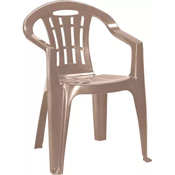 KETER Mallorca silla de jardín beige – estructura de aluminio apilable con asiento de textilene, resistente a los rayos UV e inclemencias del tiempo, capacidad de carga 110 kg