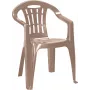 KETER Mallorca silla de jardín beige – estructura de aluminio apilable con asiento de textilene, resistente a los rayos UV e inclemencias del tiempo, capacidad de carga 110 kg