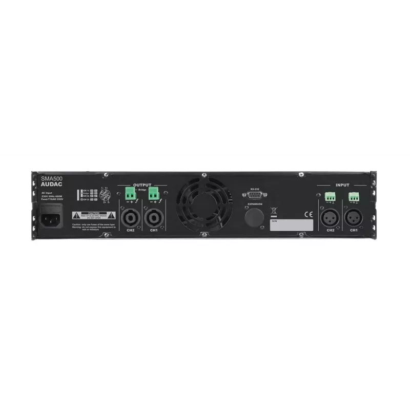 AUDAC SMA500 amplificador de audio de 2.0 canales, negro