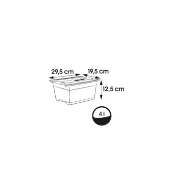 keeeper Crystalbox Cornelia caja de almacenamiento con tapa, 4 L, 29,5 x 19,5 x 12,5 cm, transparente