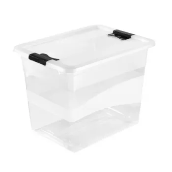 keeeper Crystalbox Cornelia caja de almacenaje con tapa, 24 L, transparente, 39,5 x 29,5 x 30 cm