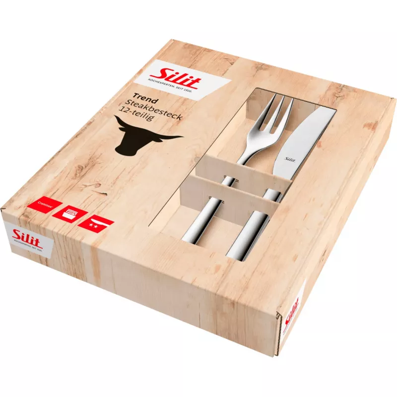 SILIT Trend set de cubiertos para steak, 12 piezas, acero inoxidable