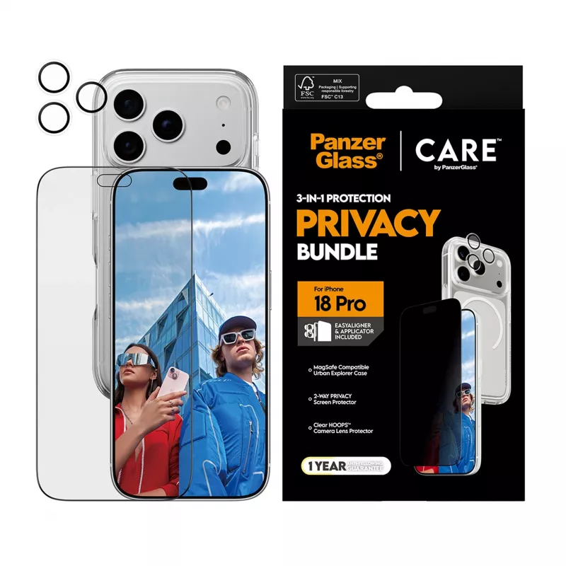 PanzerGlass PG PGC Privacy Flagship pack 3 en 1 para iPhone 18 Pro