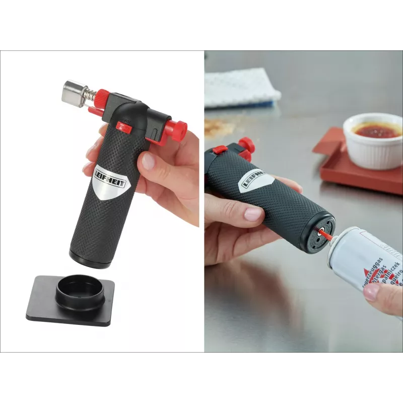 LEIFHEIT Burner quemador de gas butano con encendido piezoeléctrico y seguridad infantil