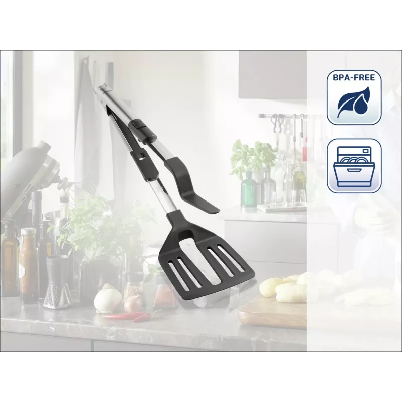 Leifheit ProLine espátula y raspador de masa 2 en 1, acero inoxidable, 30,5 cm