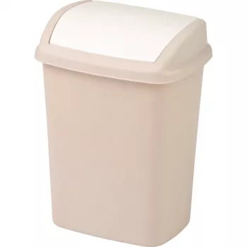 CURVER Dominik papelera con tapa basculante 10L, beige, 20x25x36cm