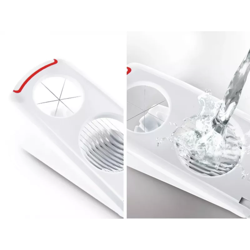 LEIFHEIT cortador de huevos Combi – cortador de huevos y cortador de huevos en octavos 2 en 1, blanco
