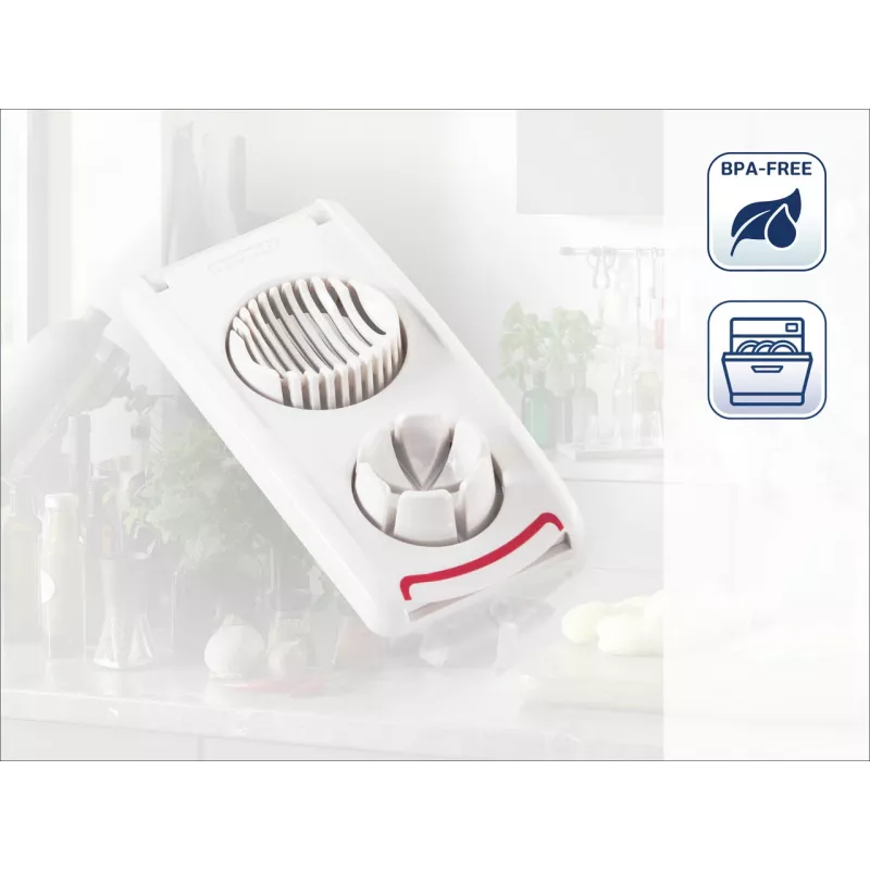 LEIFHEIT cortador de huevos Combi – cortador de huevos y cortador de huevos en octavos 2 en 1, blanco