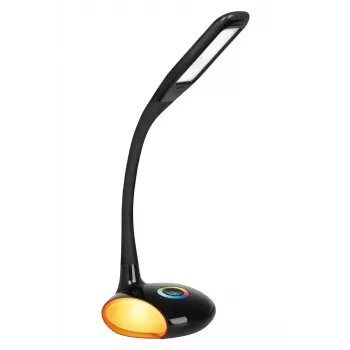 Activejet AJE-VENUS RGB lámpara de escritorio LED negra con base RGB, luz principal 7W, base RGB 3W, 400lm, 3000K/4500K/6000K, control táctil, brazo flexible