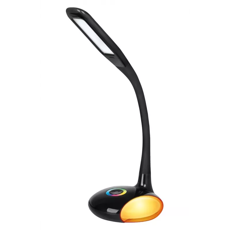 Activejet AJE-VENUS RGB lámpara de escritorio LED negra con base RGB, luz principal 7W, base RGB 3W, 400lm, 3000K/4500K/6000K, control táctil, brazo flexible