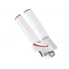 LEIFHEIT abrelatas Lifty manual Top-Cut con mango ergonómico, cuchilla de acero inoxidable, blanco/gris
