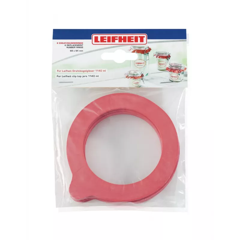 LEIFHEIT juntas de goma de repuesto 6 uds. 68x94 mm para tarros herméticos 1140 ml