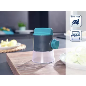 LEIFHEIT cortador de espiral manual para verduras con 2 opciones de corte, blanco/verde