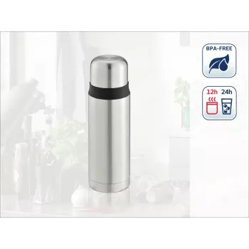 LEIFHEIT Thermos Coco 0,5L botella de acero inoxidable con aislamiento al vacío, plateada