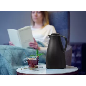 LEIFHEIT Thermos Harmonic negra 1L jarra isotérmica con aislamiento al vacío