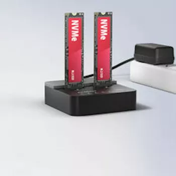 AXAGON ADSA-M2C22L dock para dos SSD M.2 NVMe, USB-C 20Gbps, función de clonación