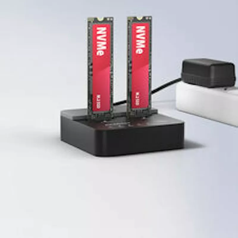 AXAGON ADSA-M2C22L dock para dos SSD M.2 NVMe, USB-C 20Gbps, función de clonación