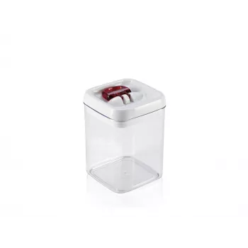 LEIFHEIT Fresh&Easy recipiente hermético para alimentos 1,6L, sin BPA, transparente con tapa verde
