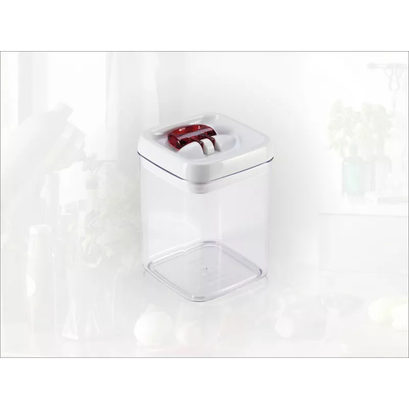 LEIFHEIT Fresh&Easy recipiente hermético para alimentos 1,6L, sin BPA, transparente con tapa verde