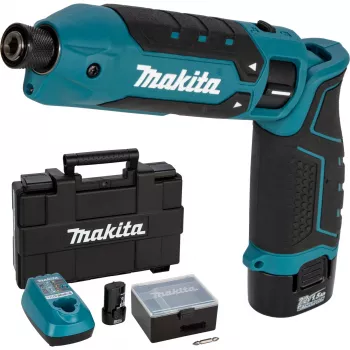 Makita TD023DSE 7,2V llave de impacto angular a batería de Li-Ion con 2 baterías, cargador y maletín de transporte
