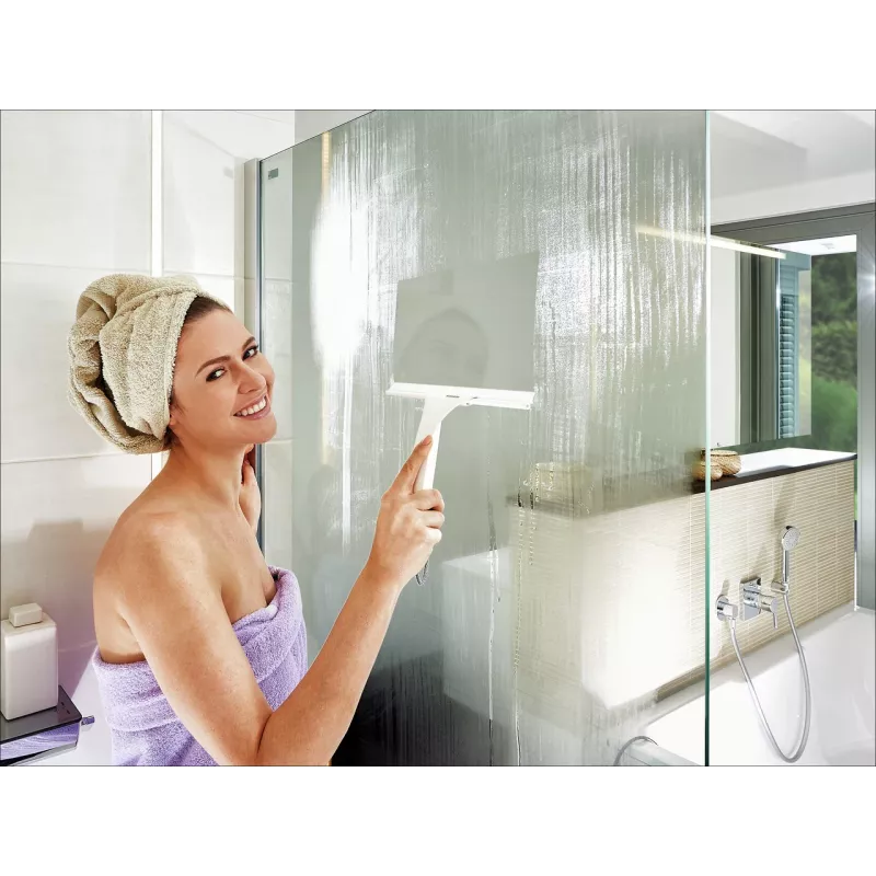 LEIFHEIT Cabino 24cm escurridor de ducha con gancho de ventosa, blanco/gris