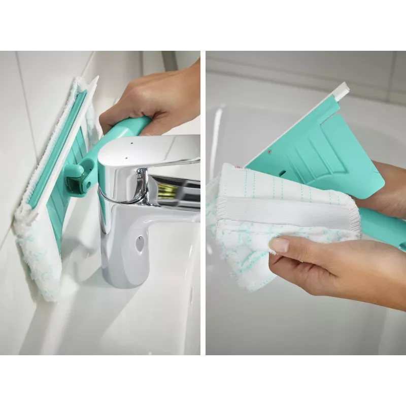 LEIFHEIT cepillo para azulejos y baño con mango telescópico 93-150 cm limpiador de baño Micro Duo