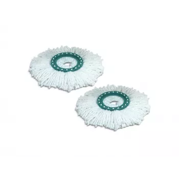 Set de recambio Clean Twist Disc Mop LEIFHEIT, 2 cabezales de microfibra, blanco
