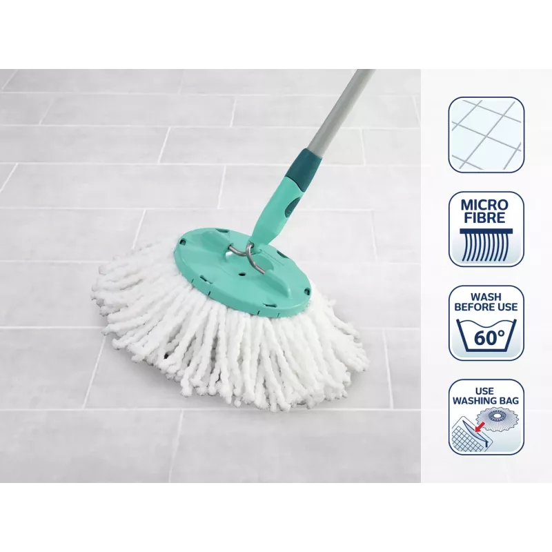 Set de recambio Clean Twist Disc Mop LEIFHEIT, 2 cabezales de microfibra, blanco