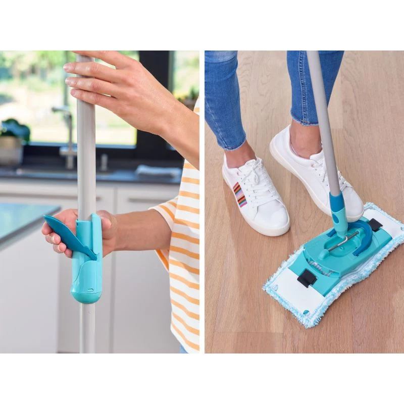 LEIFHEIT Set de limpieza de suelos Clean Twist M Ergo con Power Cleaner 1L, sistema de mopa giratoria, verde/blanco