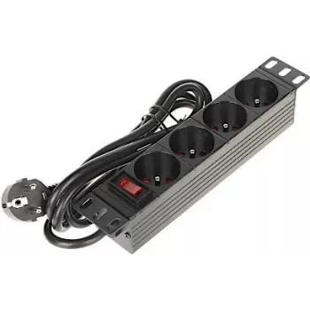 Regleta de enchufes DELTA PD-4/R10 de 4 tomas con cable de 10 m, negra
