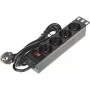 Regleta de enchufes DELTA PD-4/R10 de 4 tomas con cable de 10 m, negra