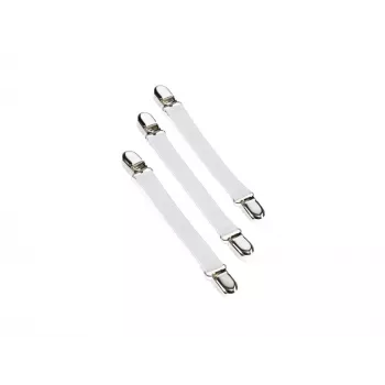 Fijaciones para funda de tabla de planchar LEIFHEIT (set de 4, blancas, cintas elásticas con clips)