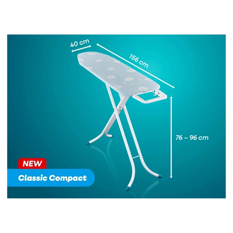 Tabla de planchar LEIFHEIT Classic M Compact 120x38 cm con funda de algodón y soporte fijo para la plancha