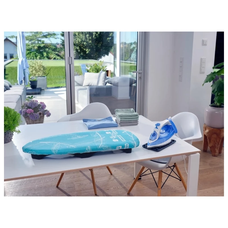 Tabla de planchar LEIFHEIT Air Board Table Compact 70x30 cm, Thermo-Reflect, plegable, azul/blanco