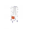 LEIFHEIT Classic Tower 340 tendedero interior/exterior, plegable, 34 m de tendedero, 3 niveles, blanco con detalles azules, ruedas 360°