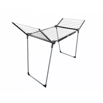 LEIFHEIT Pegasus 180 Solid Black Tendedero de alas, 18 m de cuerda, plegable, inoxidable, interior/exterior