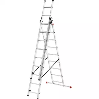 HAILO ProfiStep Combi escalera de aluminio 3x9 peldaños