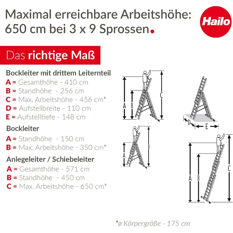 HAILO ProfiStep Combi escalera de aluminio 3x9 peldaños