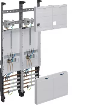 Hager ZK32P3KT cuadro de contadores completo, trifásico, 2 emplazamientos de contador, 1050x500mm, con interruptor principal