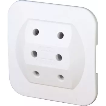 Kopp 174902005 conector macho europeo Type-C, blanco, 2,5 A, 250 V, bornes de tornillo, automontaje