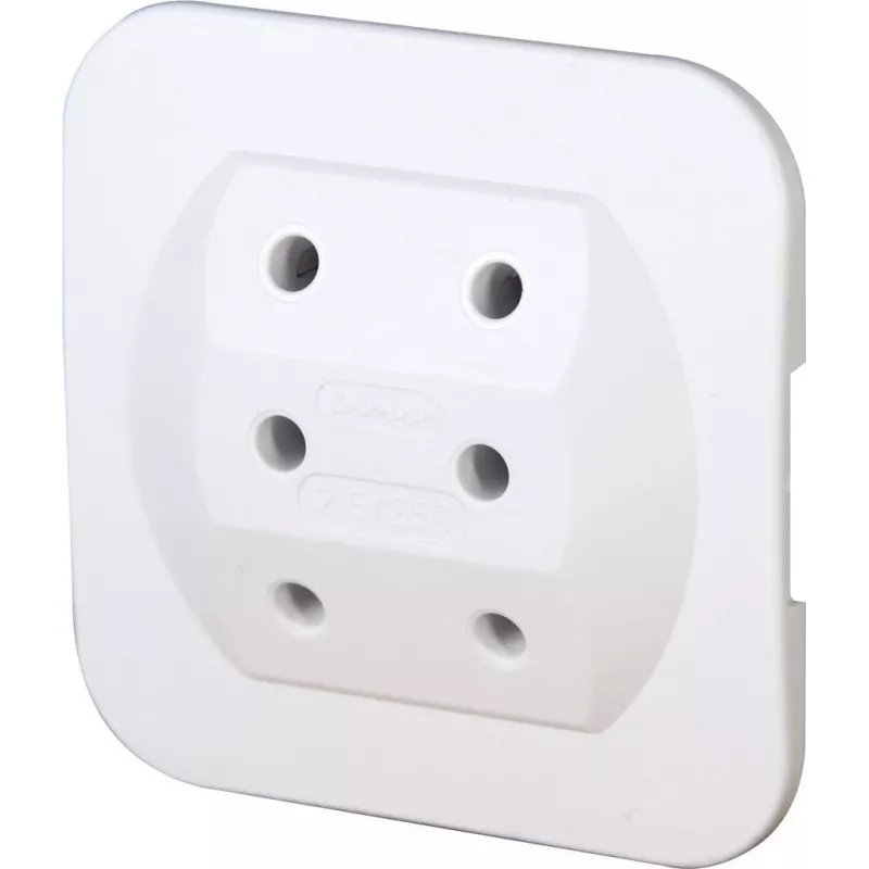 Kopp 174902005 conector macho europeo Type-C, blanco, 2,5 A, 250 V, bornes de tornillo, automontaje